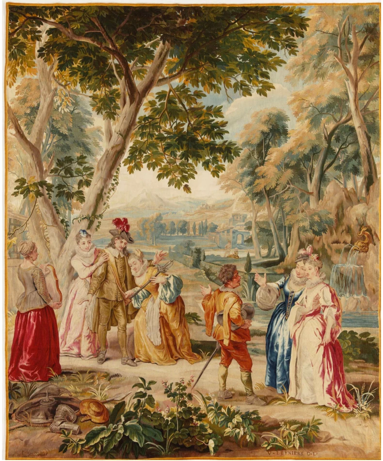 Falsa principessa Micomicon che implora Don Chisciotte